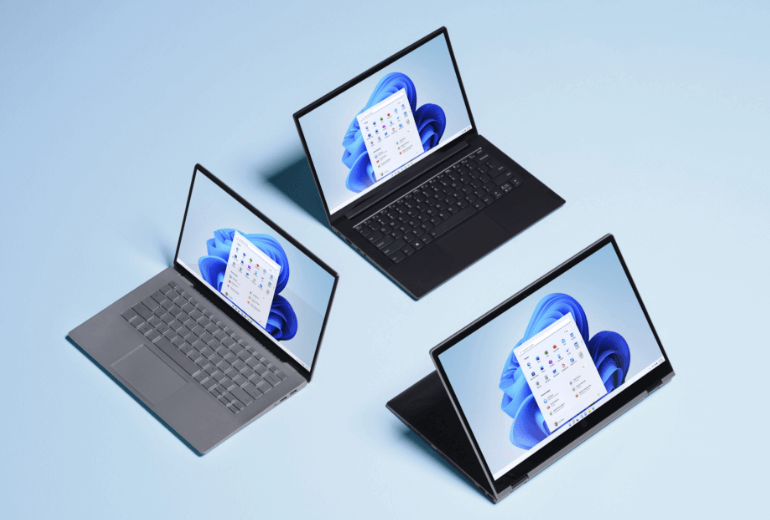 Three laptops